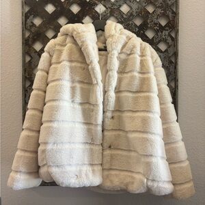 Apparis Cream Faux Fur Jacket